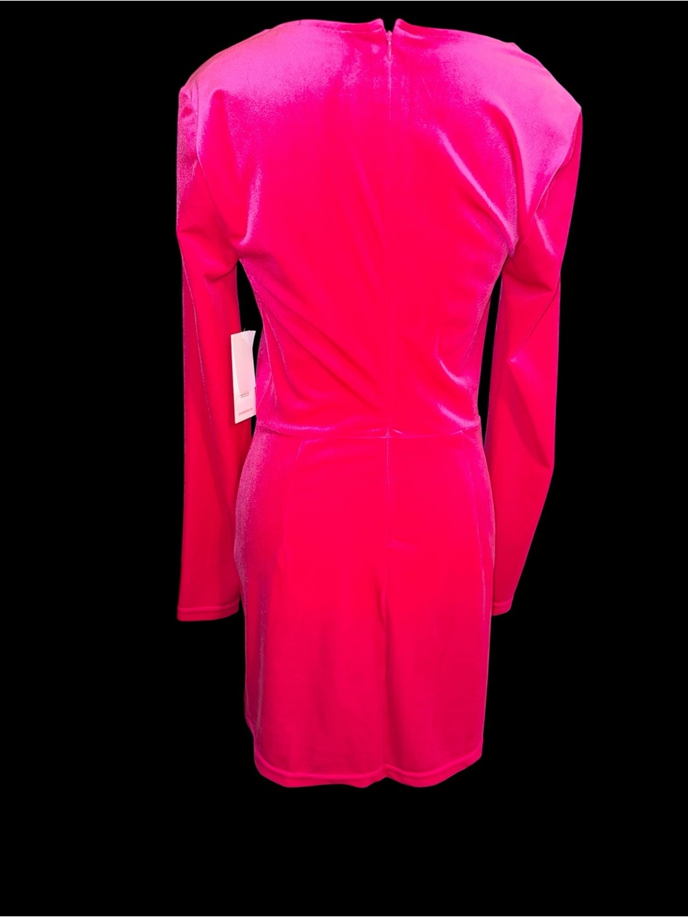 hot pink ShoeDazzle Christine Quinn velvet bodycon dress crystal-studded trim - Picture 4 of 7